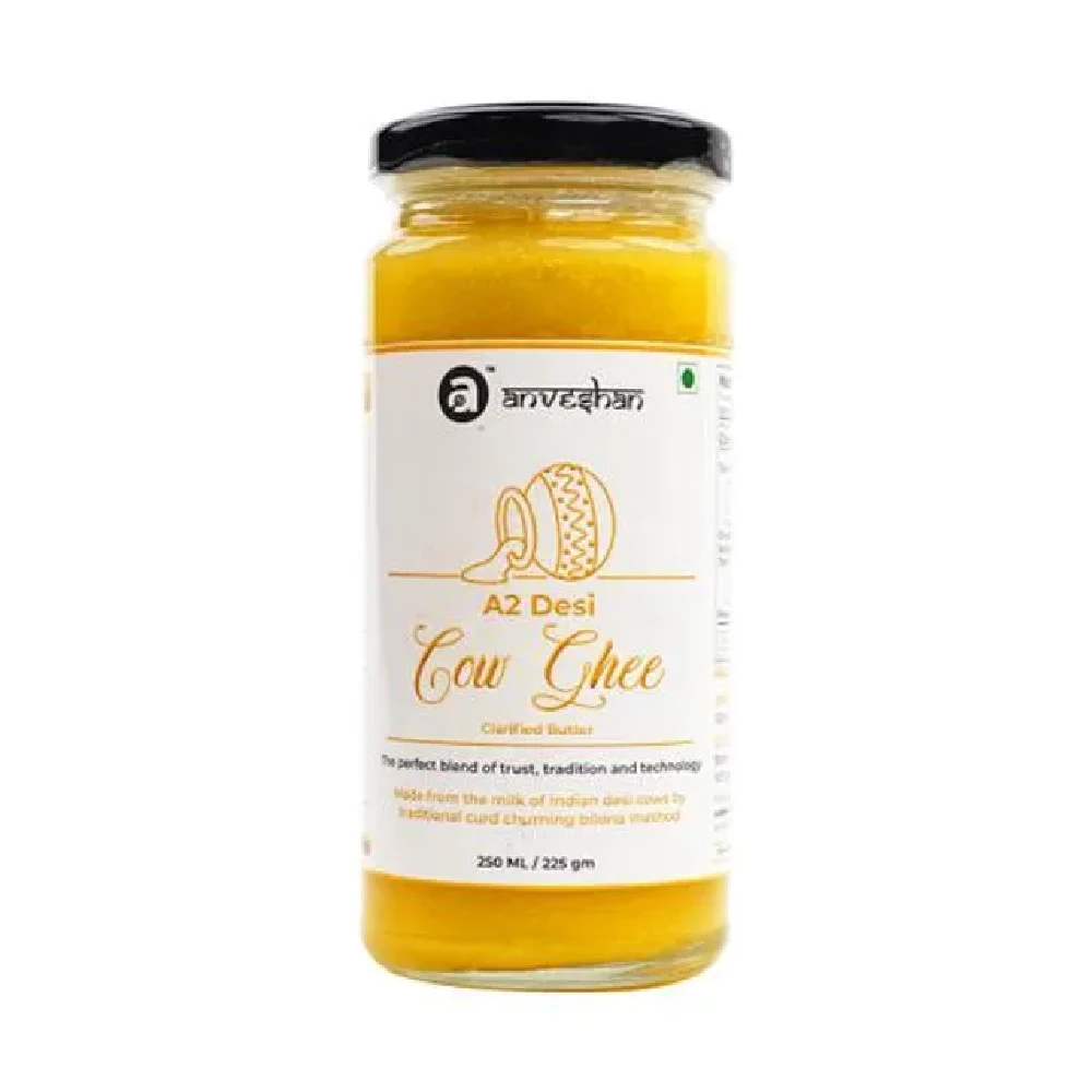 Anveshan A2 Desi Hallikar Cow Ghee - Vedic Bilona Churned From Curd, 250 ml Bottle-1.webp